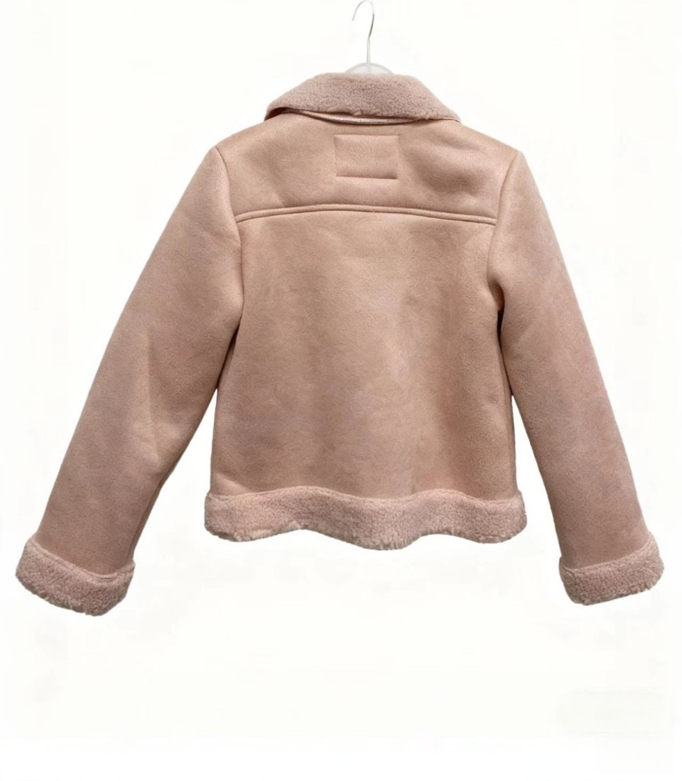 PINK MOTORCYCLE-STYLE LEATHER JACKET