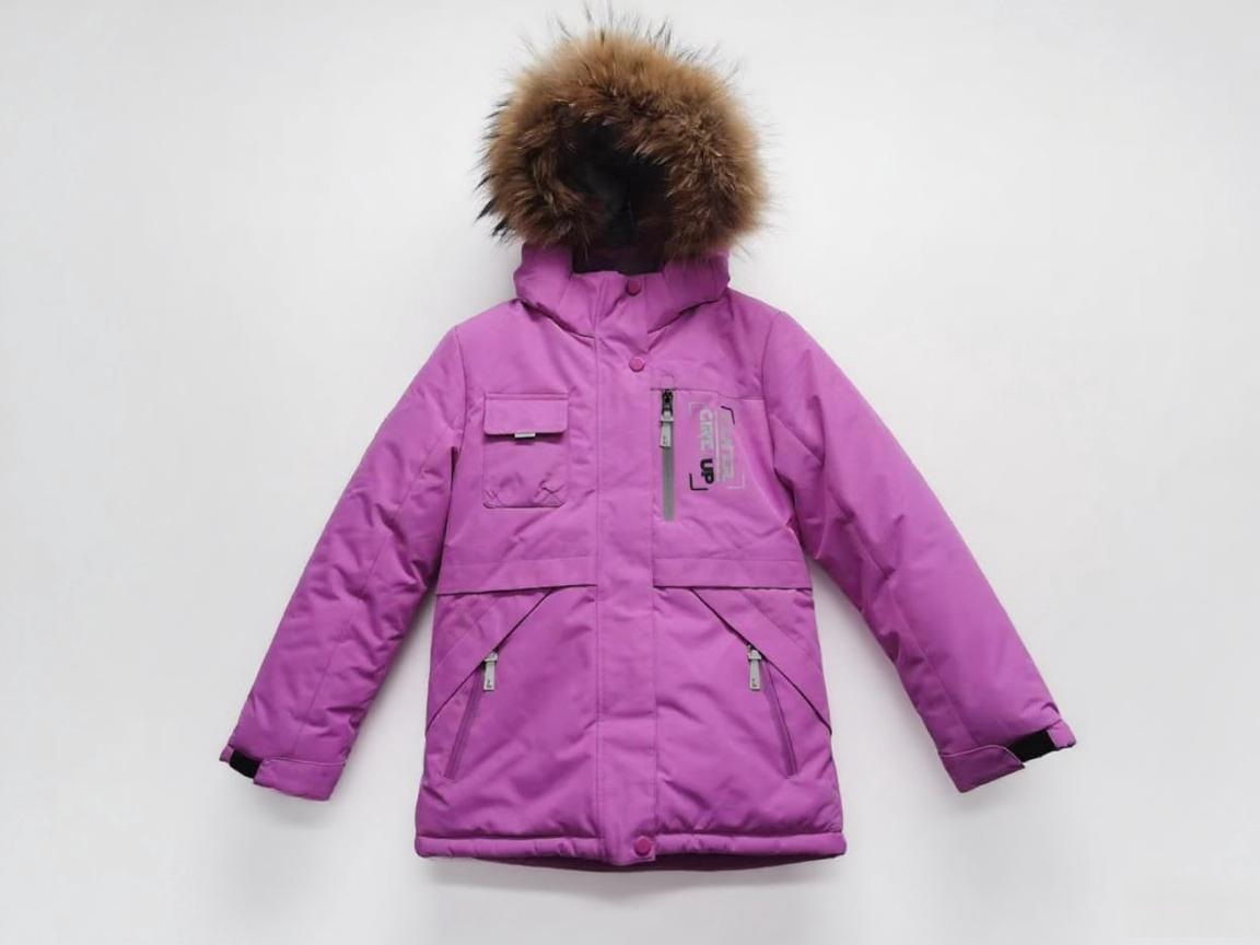 BRIGHT PURPLE HOODED CHILDREN’S SKI JACKET