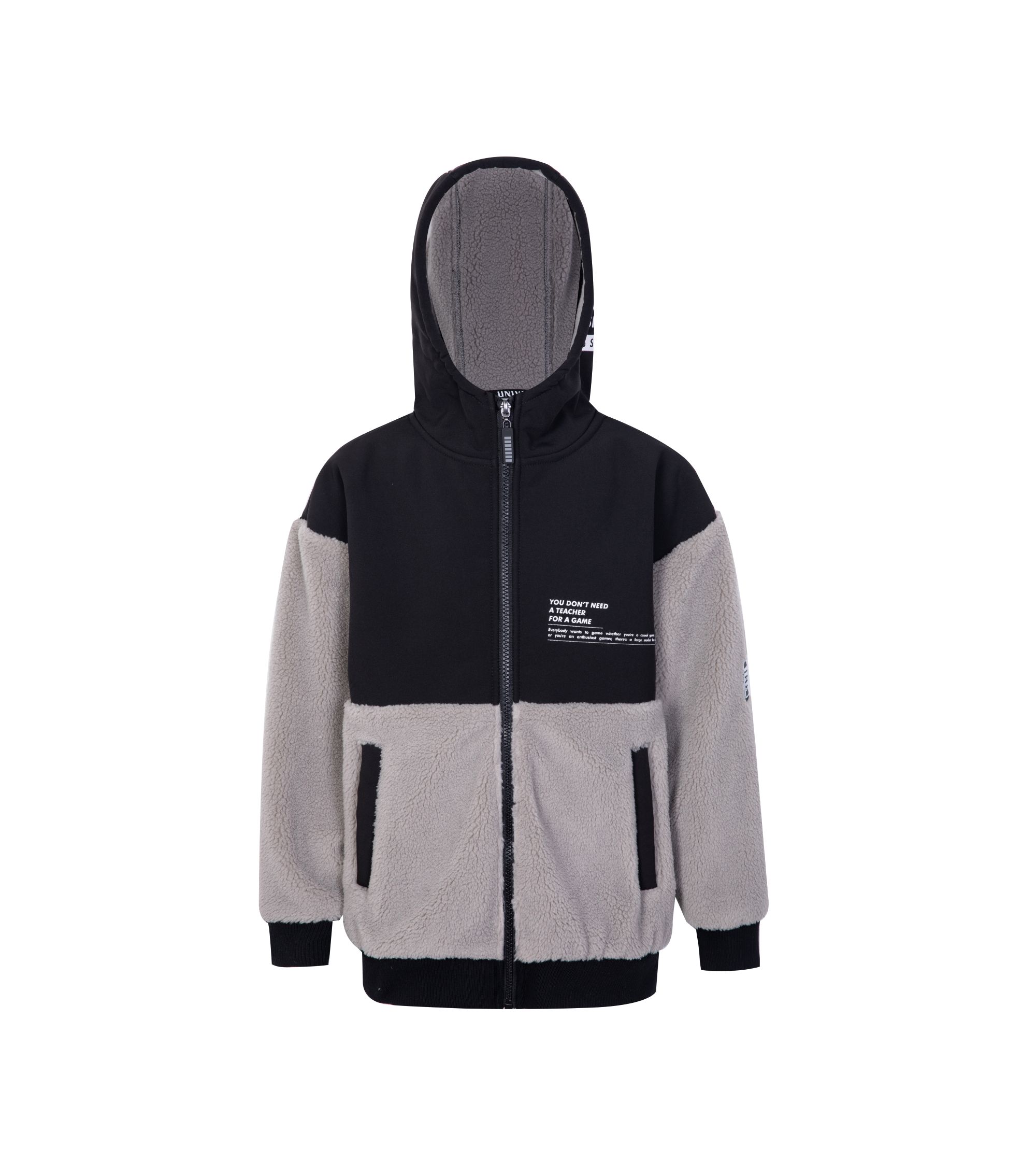 NOVEL BLACK AND GREY CHILDREN’S HOODED JACKET