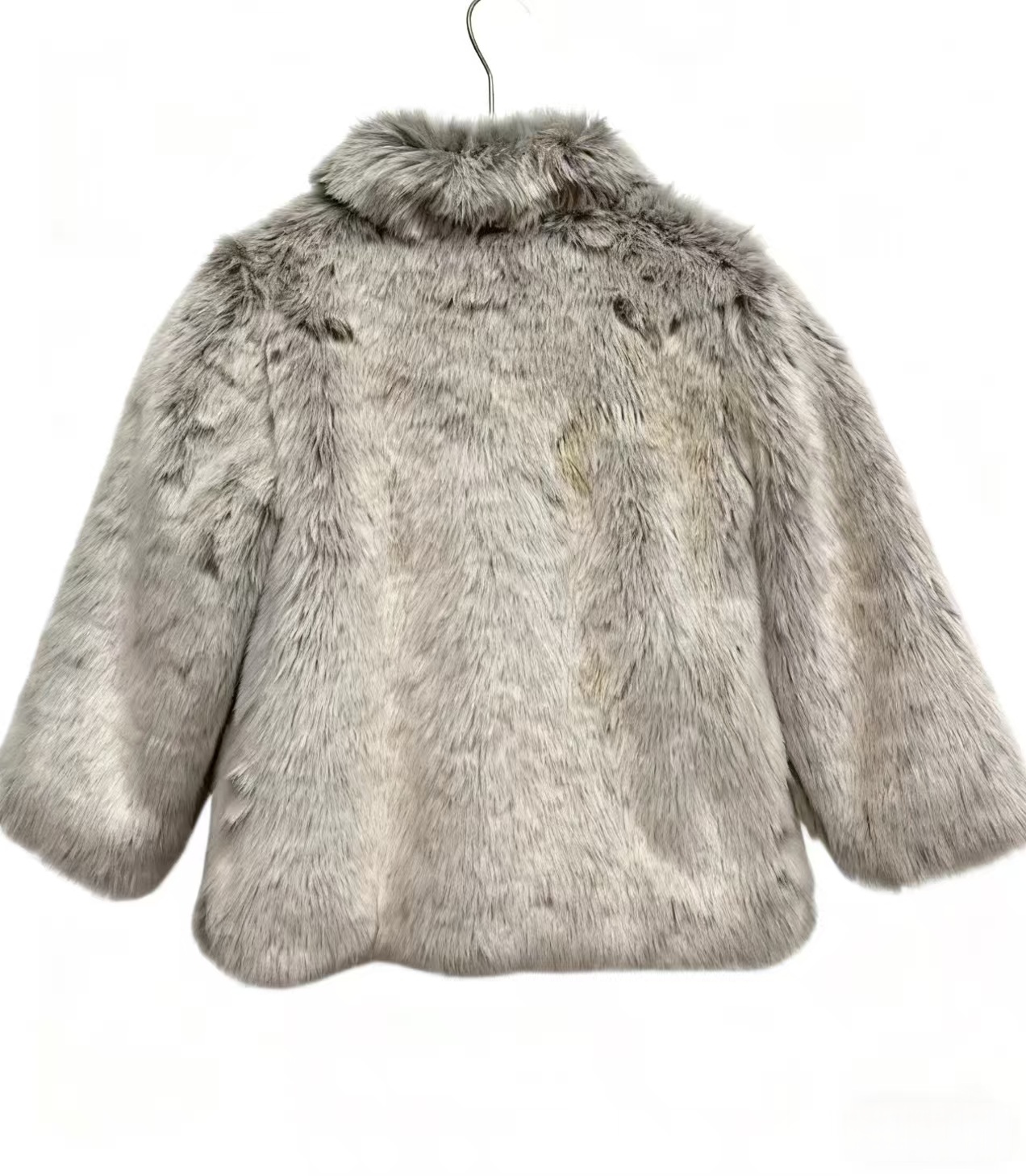 LIGHT GREY FAKE FUR COAT
