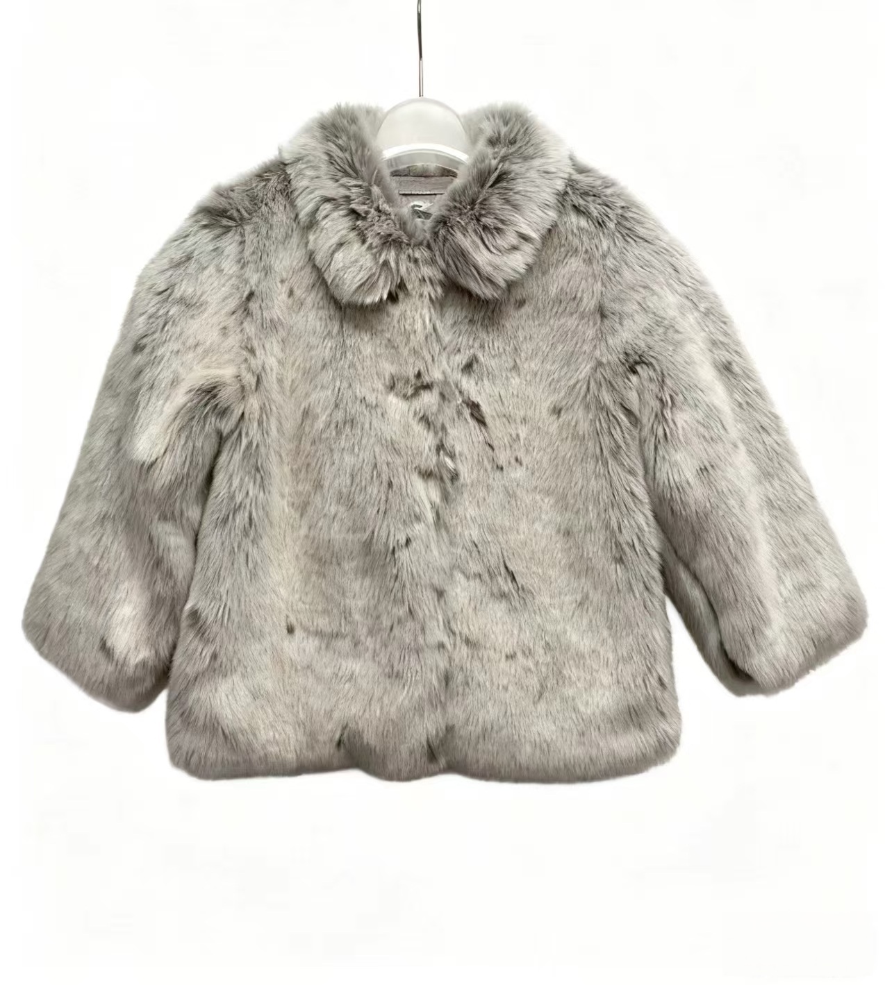 LIGHT GREY FAKE FUR COAT