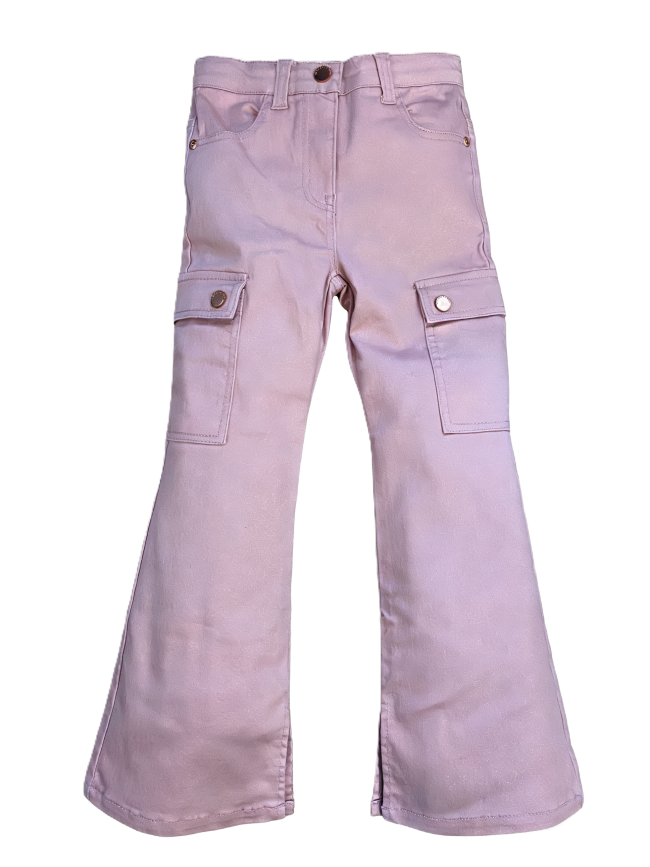 SOFT MIST LIGHT PINK FLARED TROUSERS