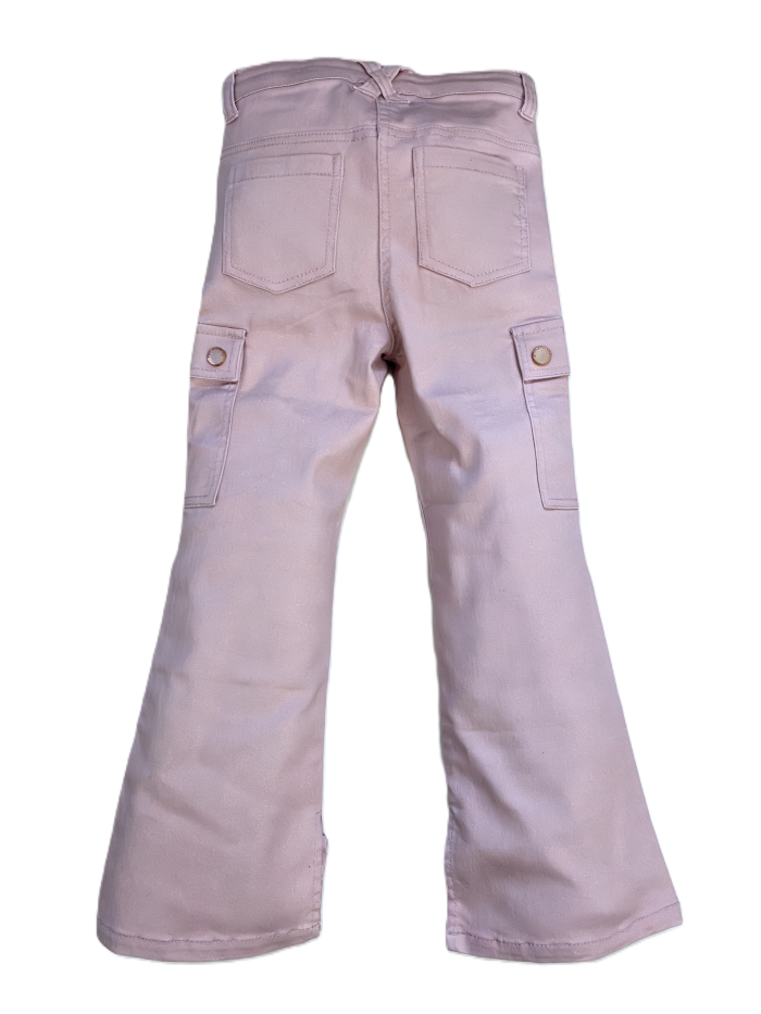 SOFT MIST LIGHT PINK FLARED TROUSERS