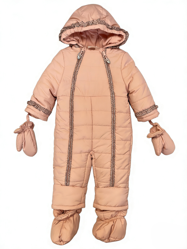 SWEET COOL PINK LEOPARD- THICKENED BABY OVERALL