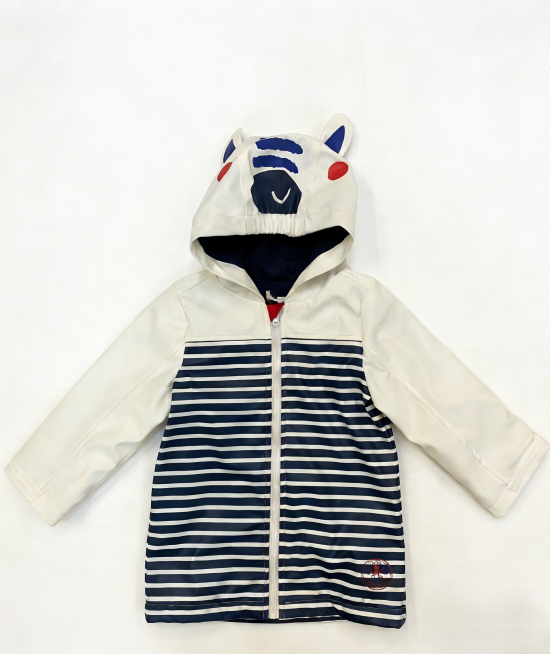 STRIPED CHILDREN’S HOODED RAINCOAT