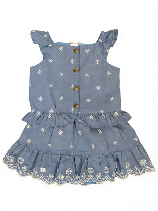 A TWO-PIECE SET OF FLORAL EMBROIDERY