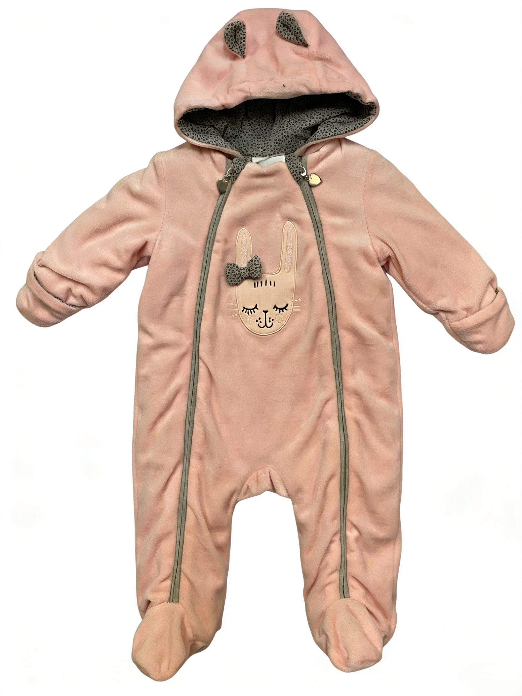 PINK VELVET BABY OVERALL