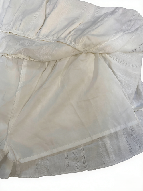 BEIGE DOUBLE-LAYER FUFFLED SKIRT