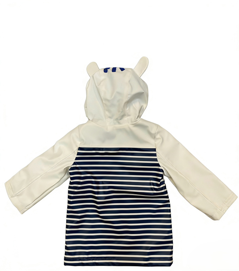 STRIPED CHILDREN’S HOODED RAINCOAT