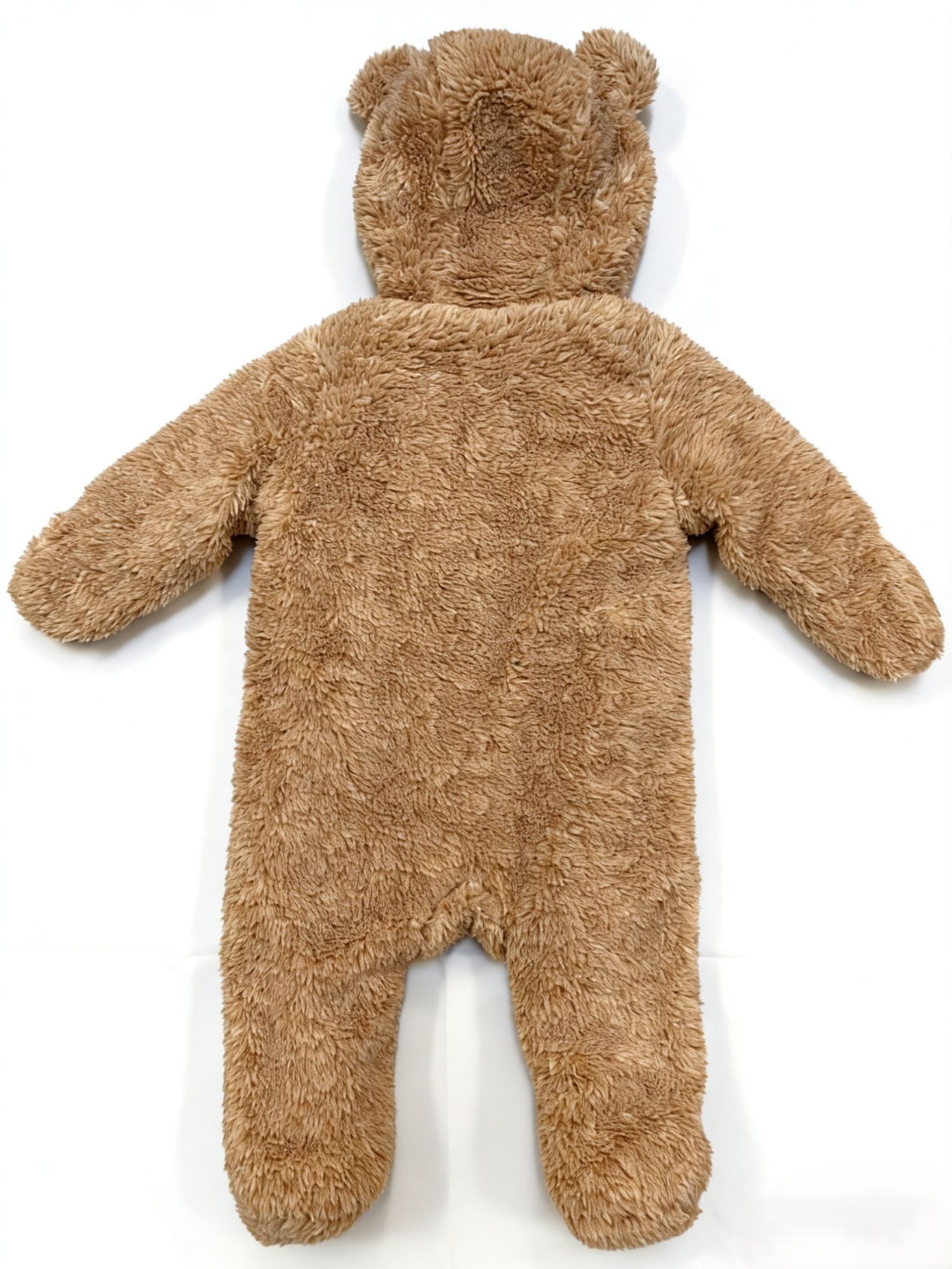 BABY BICOLOR CATIONIC FAKE FUR CUTE BEAR OVERALL