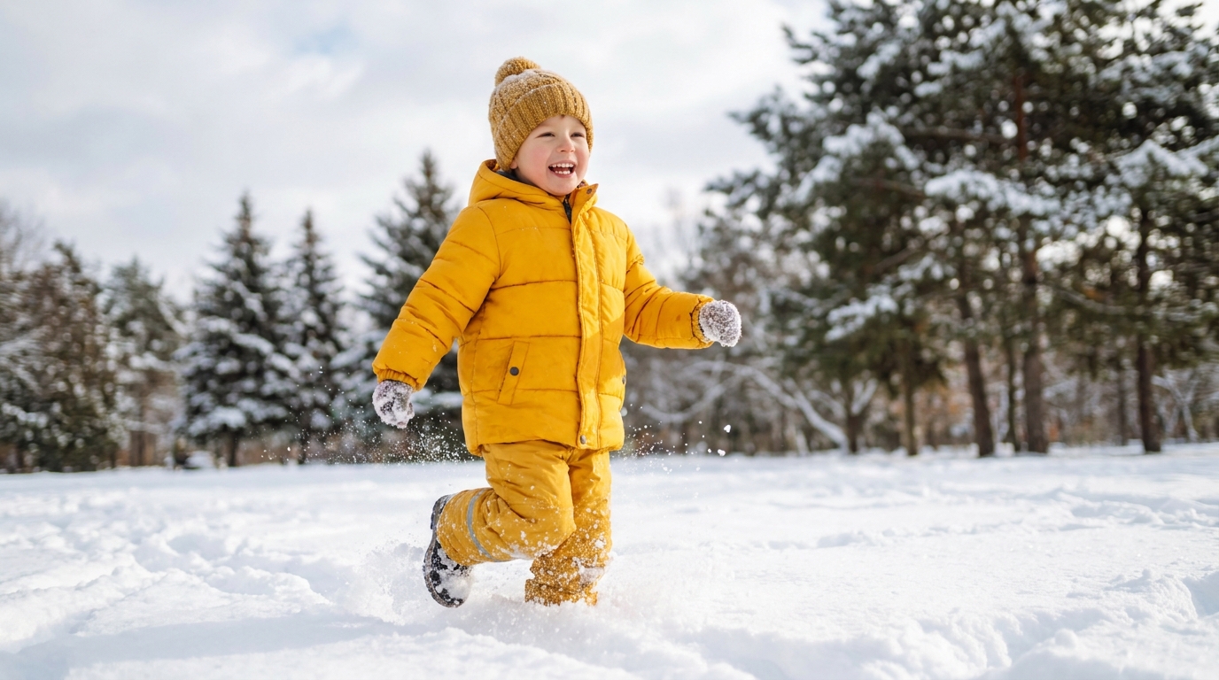 kids puffer jacket bright yellow