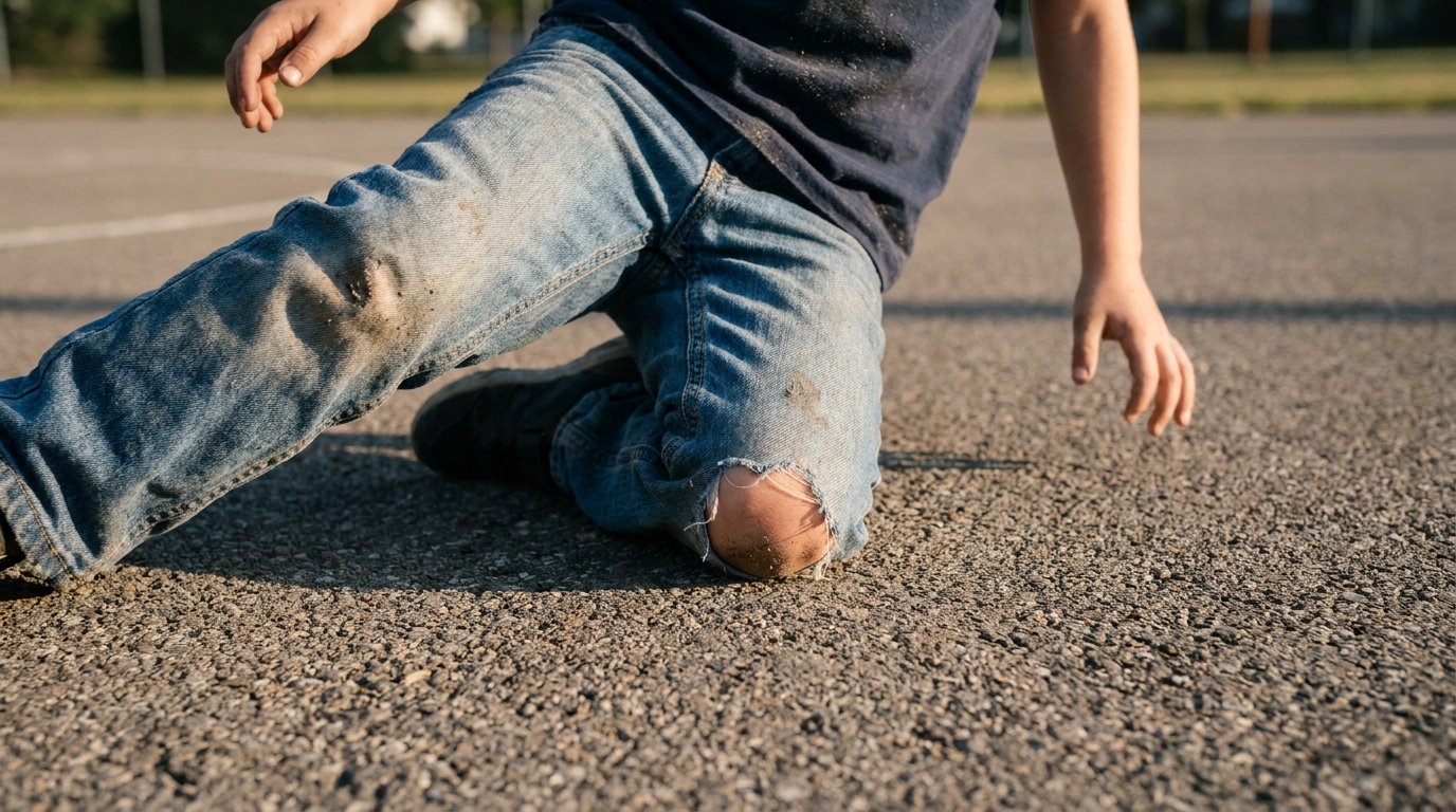kids pants thin torn