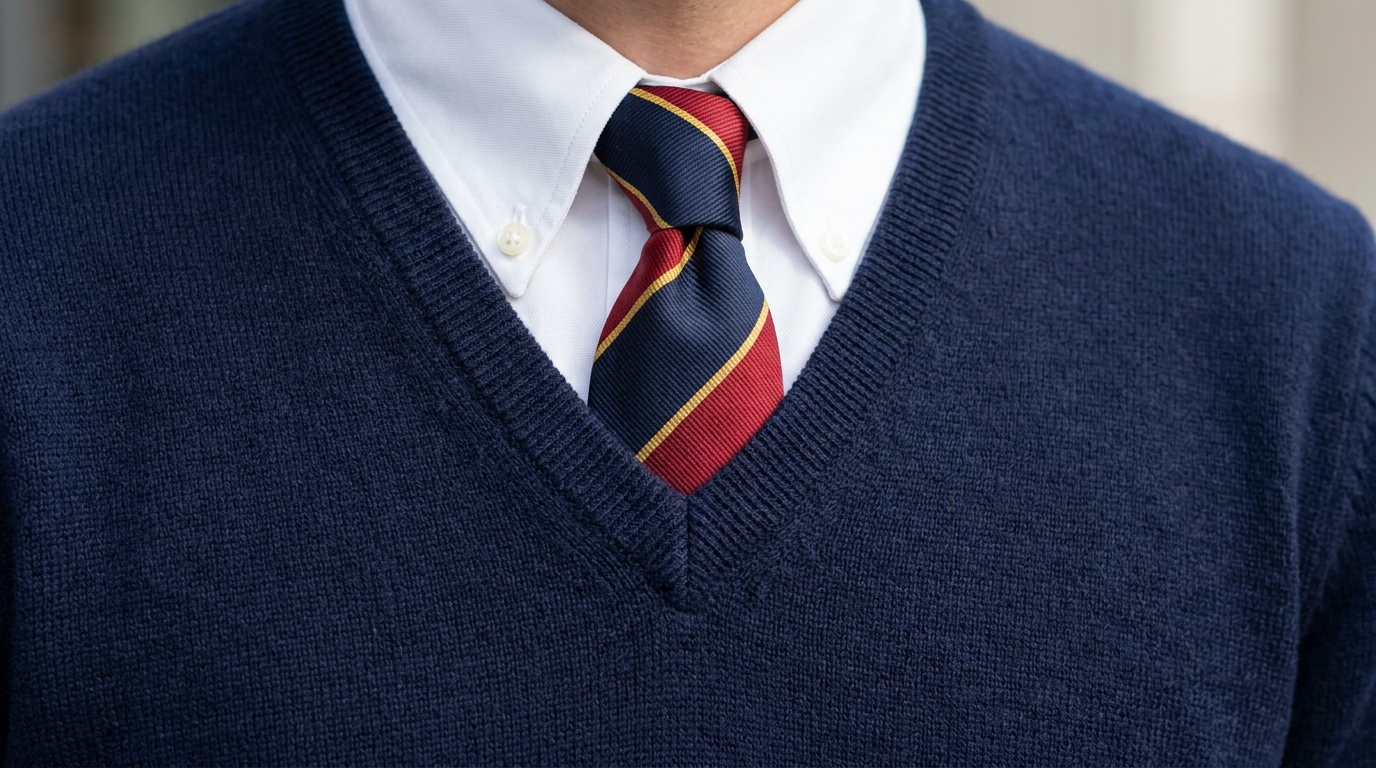 school uniform knitwear v neck navy